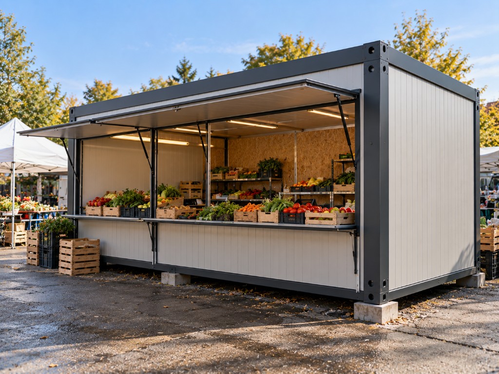 GVM Element als Marktstand mit Ausgabeklappen